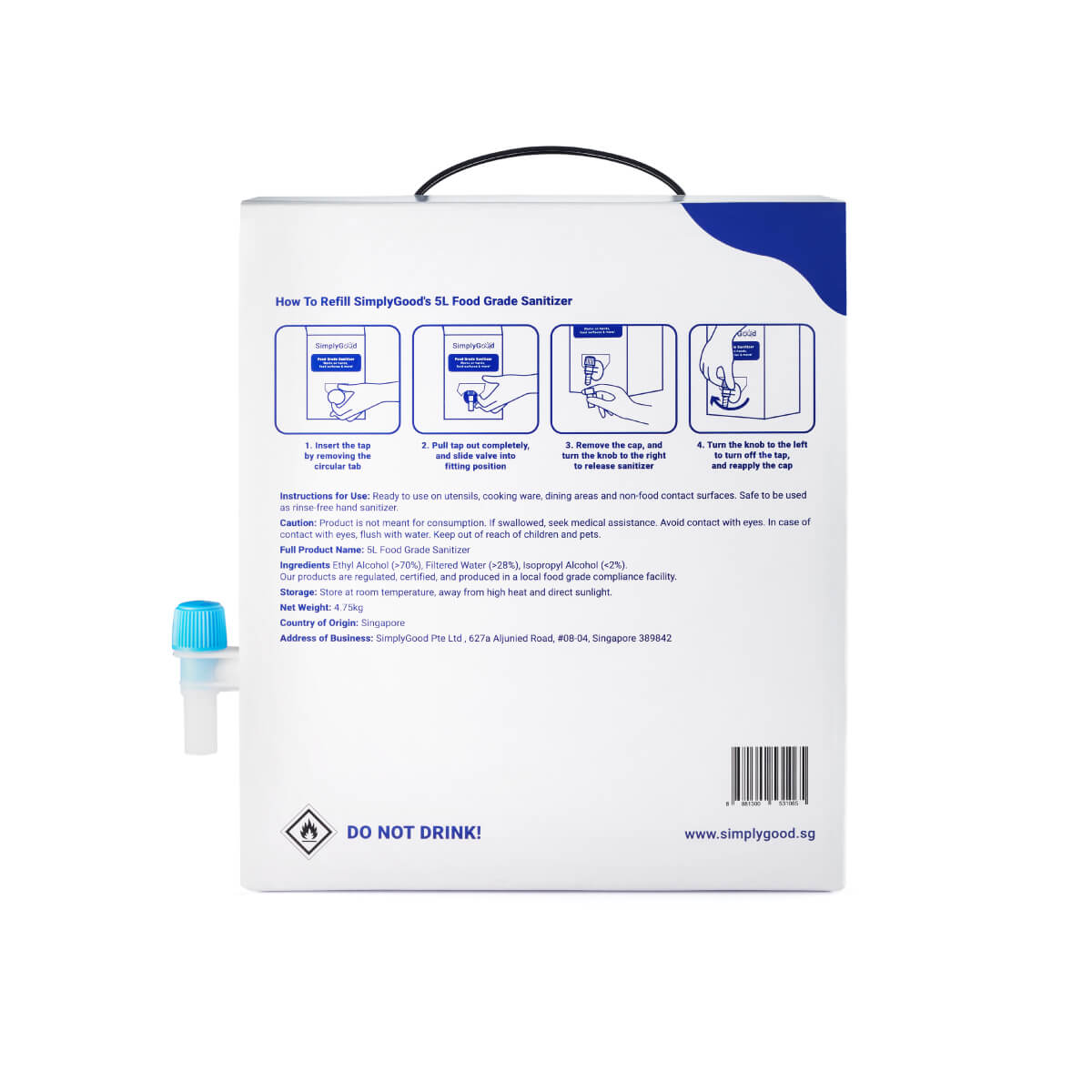 5L Food Grade Sanitizer Refill Pack
