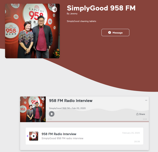Jeremy Lee talks about SimplyGood on Mediacorp’s Capital 95.8FM
