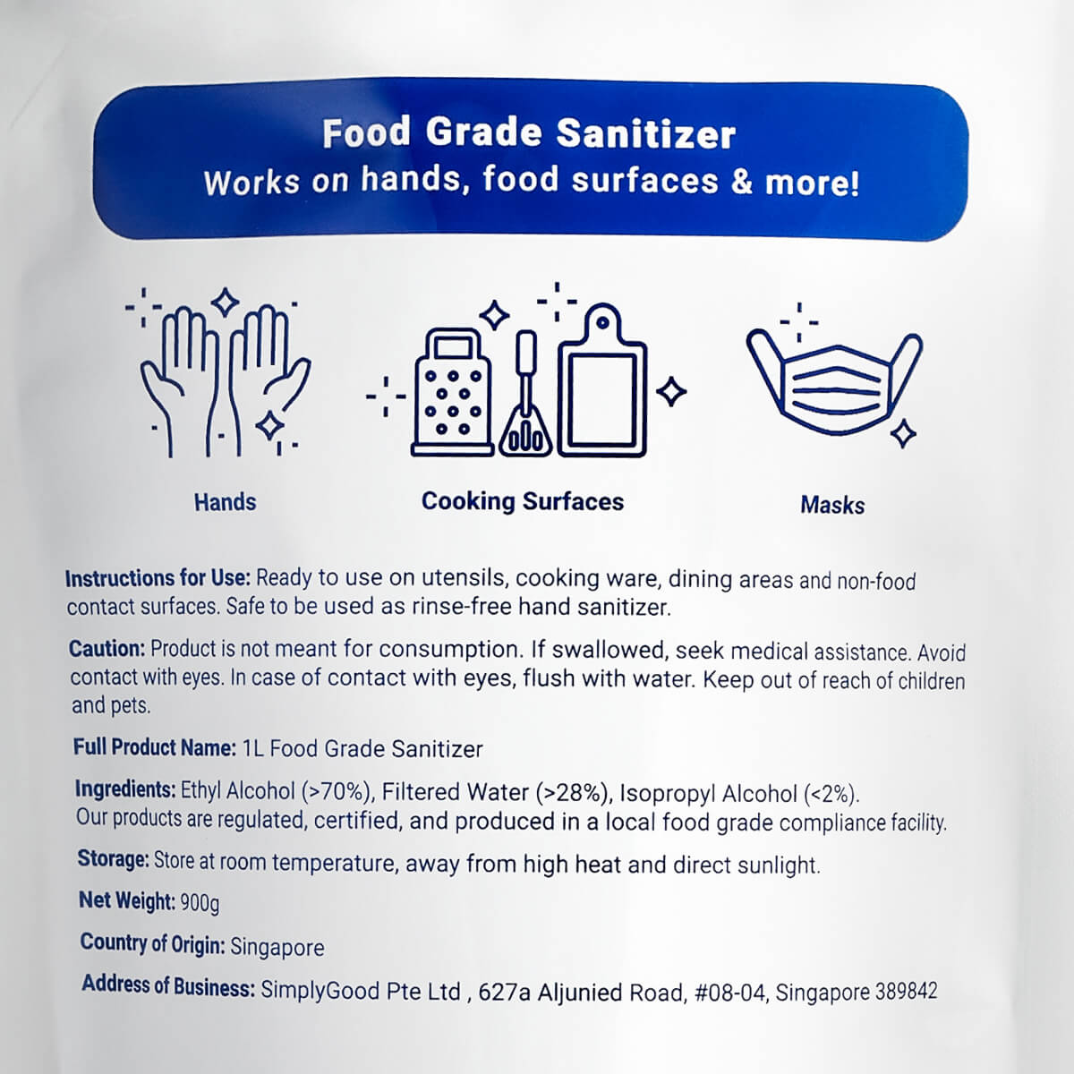 1L Food Grade Sanitizer Refill Pack